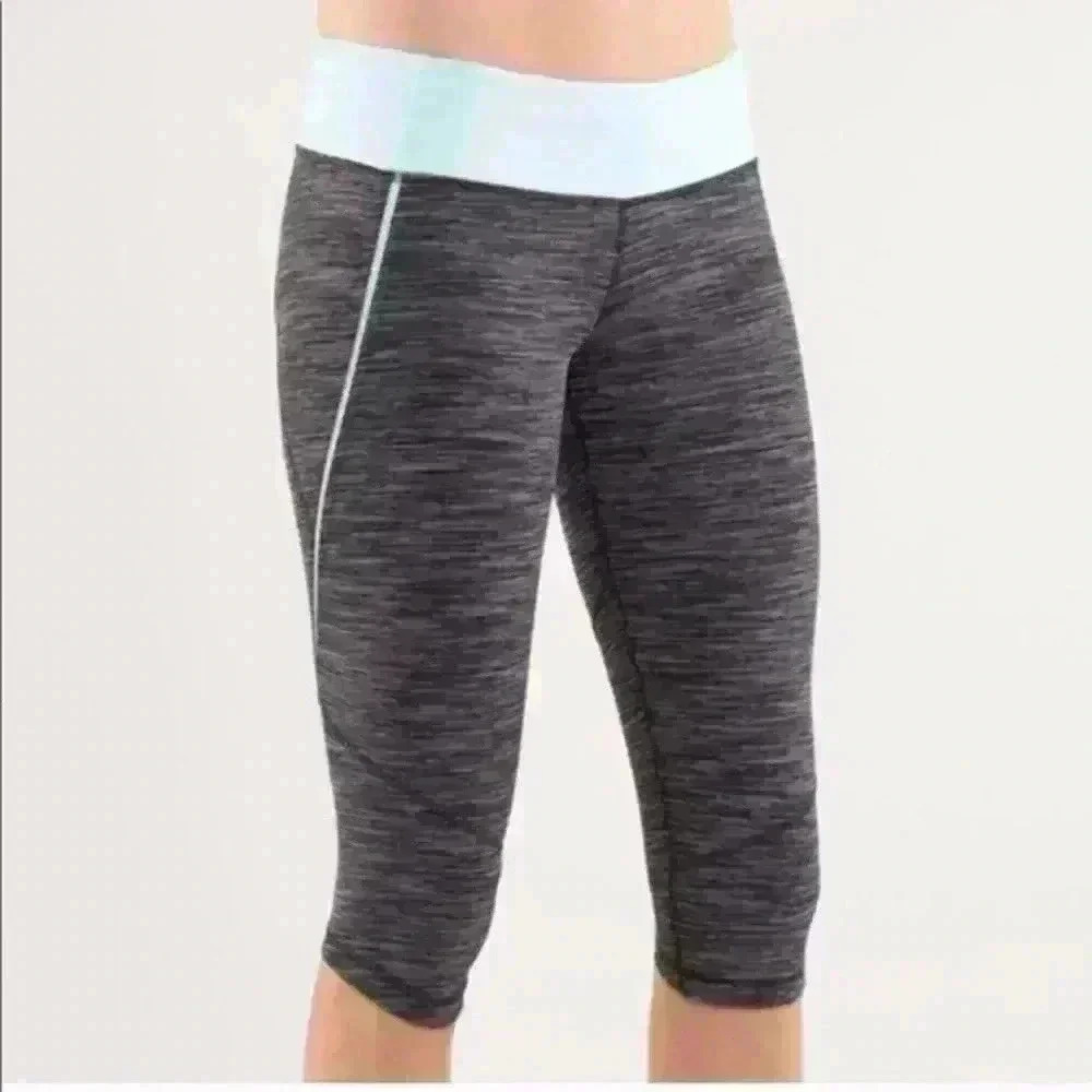 lululemon athletica Gray and White Leggings